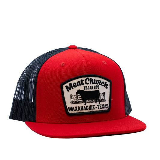 tejas-bbq-patch-hat-red-black-c6 RedMCwCowFlatBill.jpg